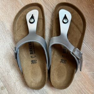 Birkenstock Metallic Silver Sandals